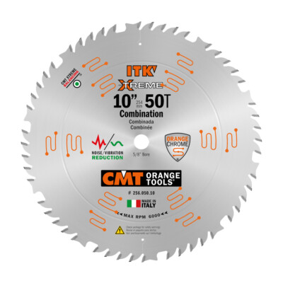 CMT ITK Xtreme Orange Chrome 10'' Combination Blade 50 Teeth ATB 256.050.10