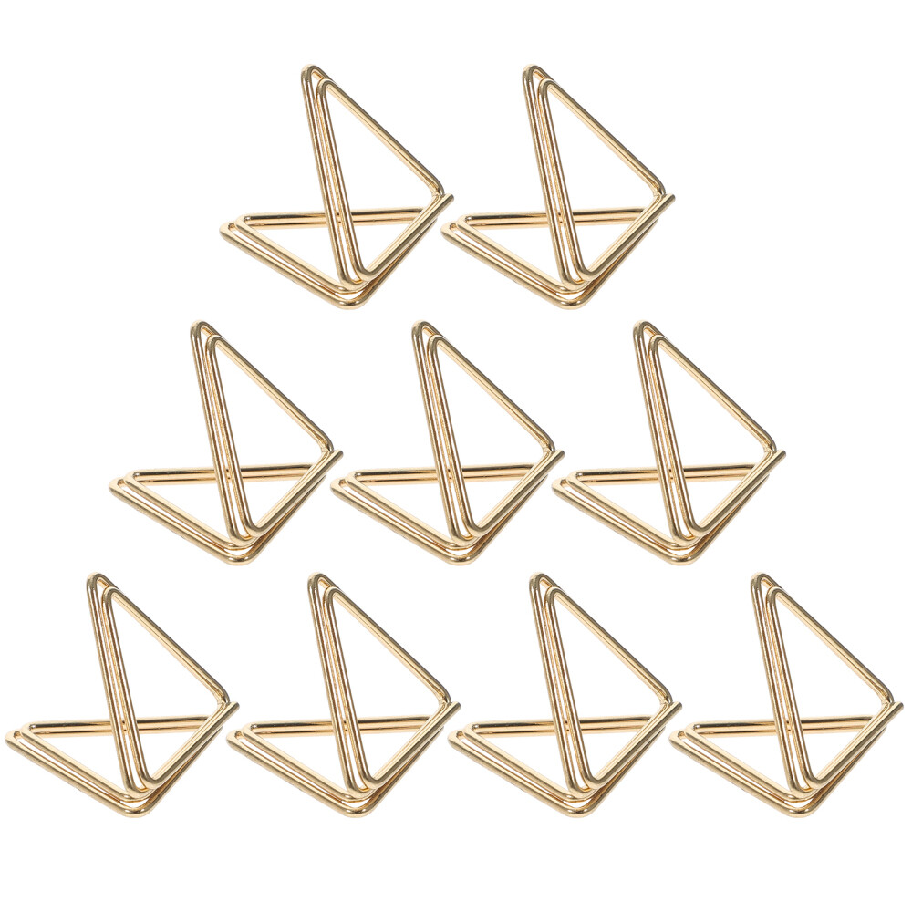 30pcs 3D Triangle Paper Clips for Memo & Picture Display - Golden | eBay