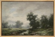 Wall26 Tranquil Riverside Framed Wall Art Abstract European Canvas Print