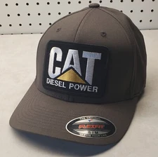CAT Diesel Power Patch Flexfit Hat / Dk. Gray.            -S/M 6 7/8" - 7 1/4"