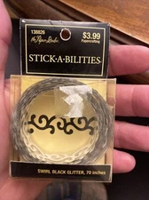 STICK-A-BILITIES: Swirl Black Glitter 70" Stickers The Paper Studio 138826