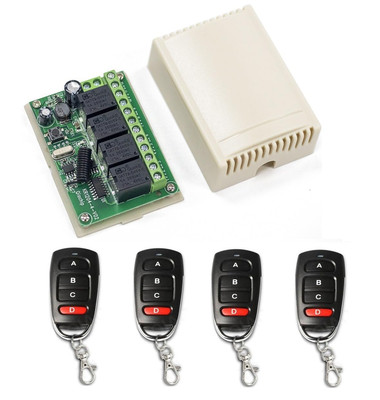 433Mhz Wireless RF Switch Long Range DC 12V 4CH 4Channel Wireless Remote Control