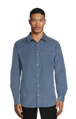 Men's Full Size Classic Short Sleeve Corduroy Button Down Shirt Plus Size