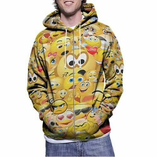 Hoodie Emoticon Fullprint Polyester New Zipper Hoodie-image