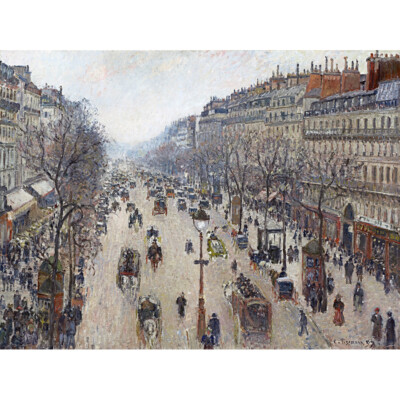 Pissarro Boulevard Montmartre Bewölkter Morgen Leinwand Kunstdruck Poster