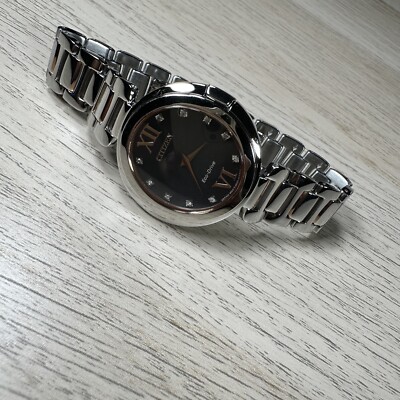 NEW✓DIAMOND✓Citizen Capella Diamond Black Dial Ladies Two-Tone