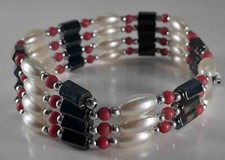 Set of 2 Magnetic Hematite Bead Wrap Bracelets