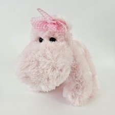 Russ Berrie Darly The Hippo Pink Color Bow Headband 12" Plush Stuffed Animal