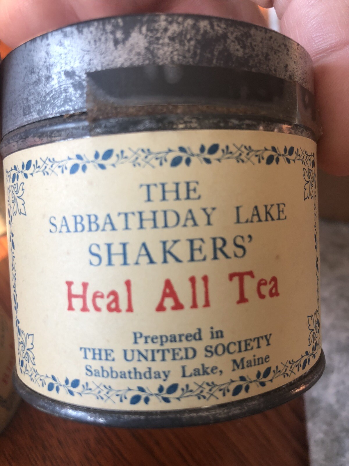 Vintage 1973 The Sabbathday Lake Shakers Maine Lot Of 4 Tea Tins Full