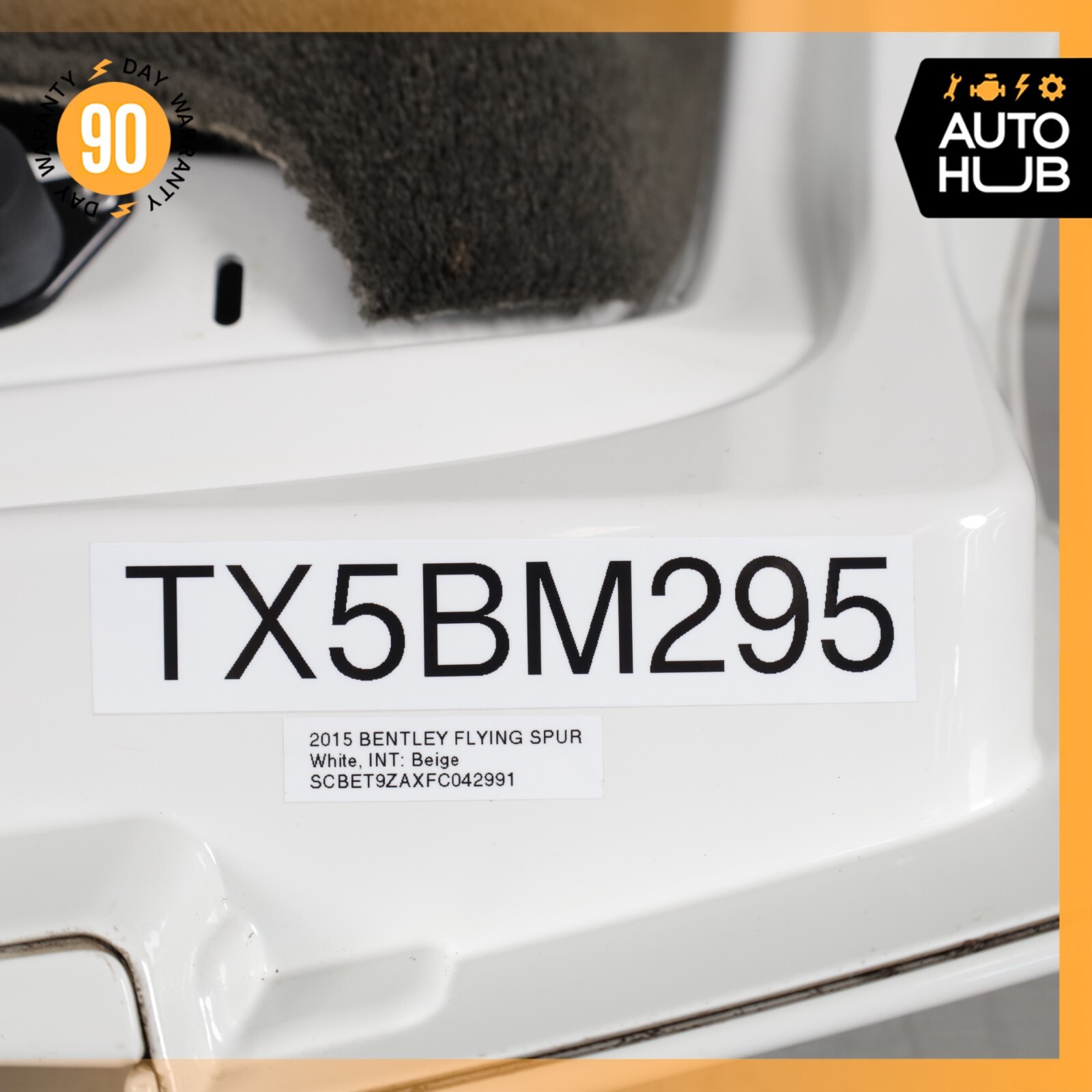 14-15 Bentley Flying Spur Trunk Lid Panel Assembly White OEM 44k