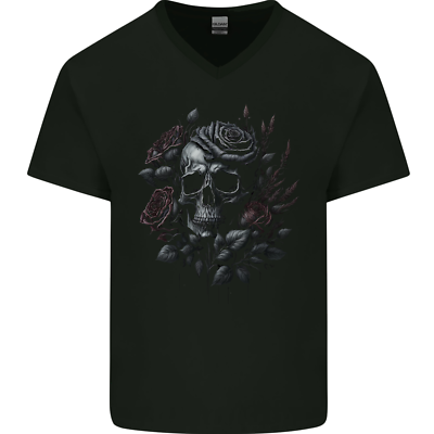 MAGLIETTA T-SHIRT cotone 100% teschio messicano fiori rosa