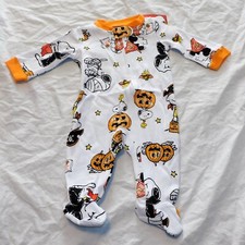Baby First Halloween Snoopy Pajamas Footies Size 0-3 Months Lucy Great Pumpkin