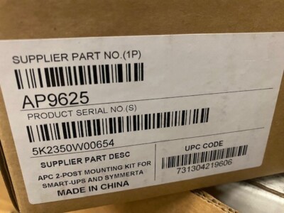 APC AP9625 2 Post Mounting Kit Smart UPS And Symmerta (NEW)