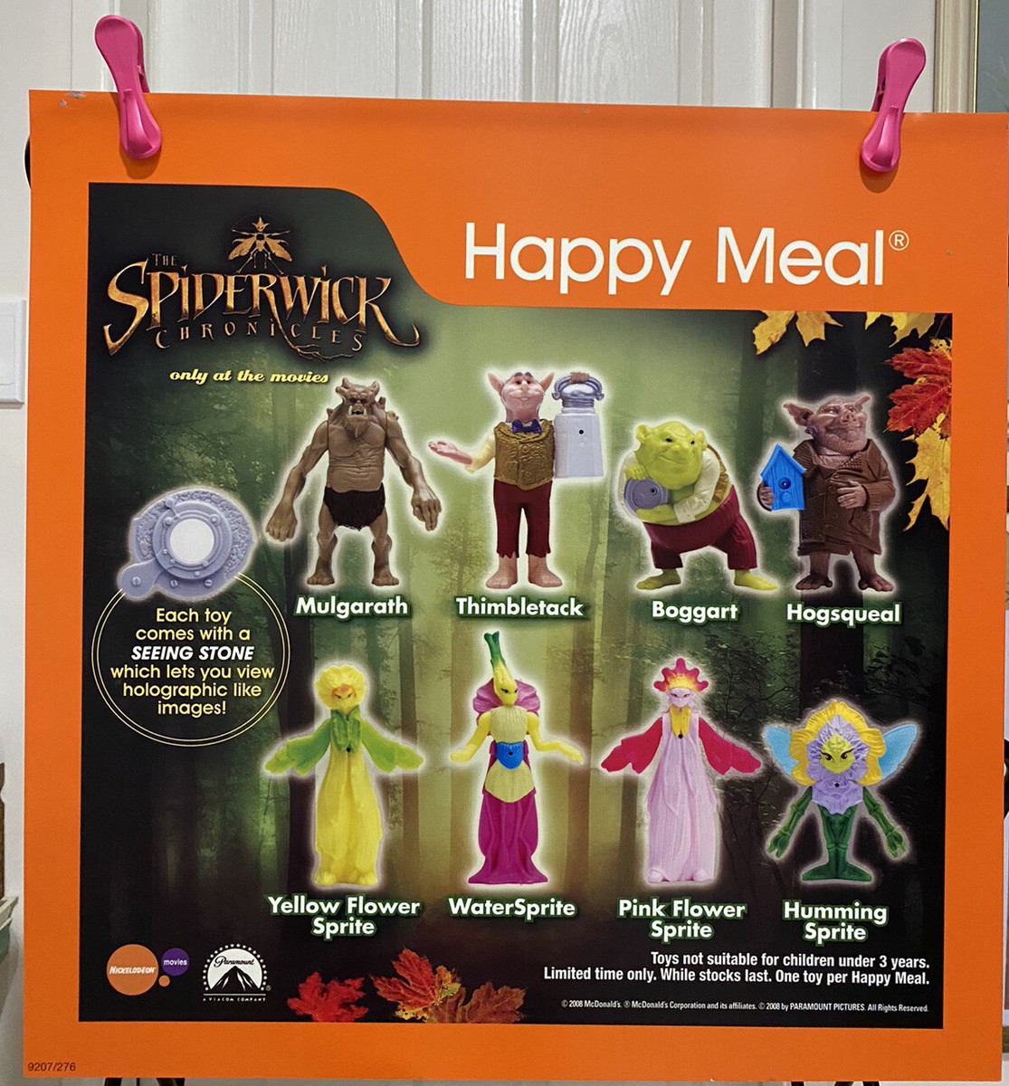 SPIDERWICK CHRONICLES MOVIE HAPPY MEAL TOYS MCDONALDS AUSSIE