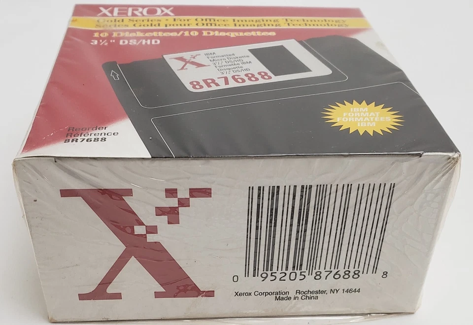Vintage Xerox Diskettes 10-3 1/2" DS/HD Gold Series IBM Formatted 8R7688 1.44MB - Image 2 of 4
