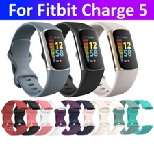 Classic Fitness Soft Silicone Rubber Band Strap Wristband For Fitbit CHARGE 5