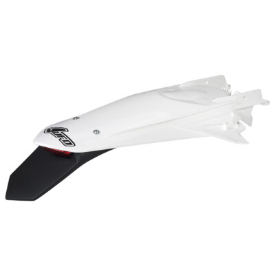 UFO KTM EXC/EXC-F (20-23) 047 White Rear Enduro Fender With Light KT04097
