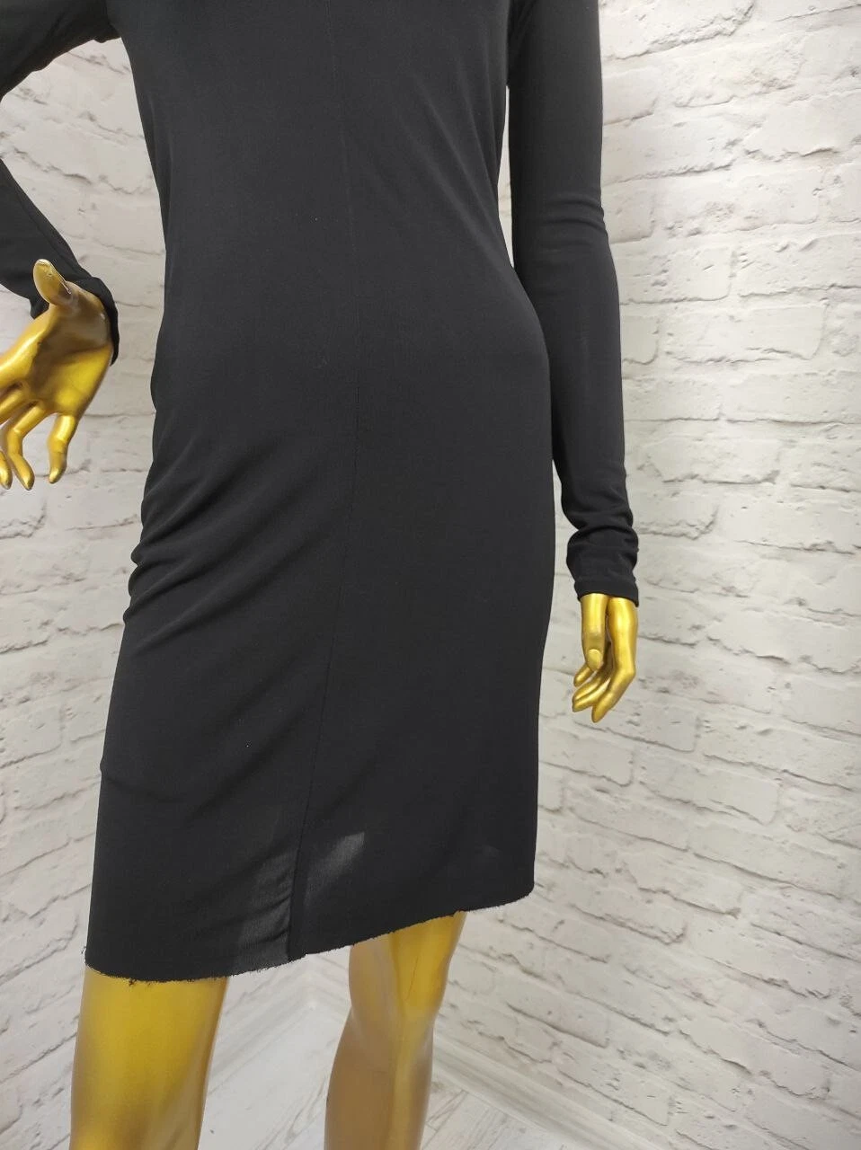 T by Alexander Wang mini abito in jersey opaco scollo drappeggiato cappuccio dietro taglia S