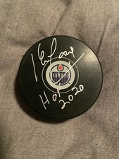 Kevin Lowe Signed Edmonton Oilers puck w/ HOF 2020 inscription