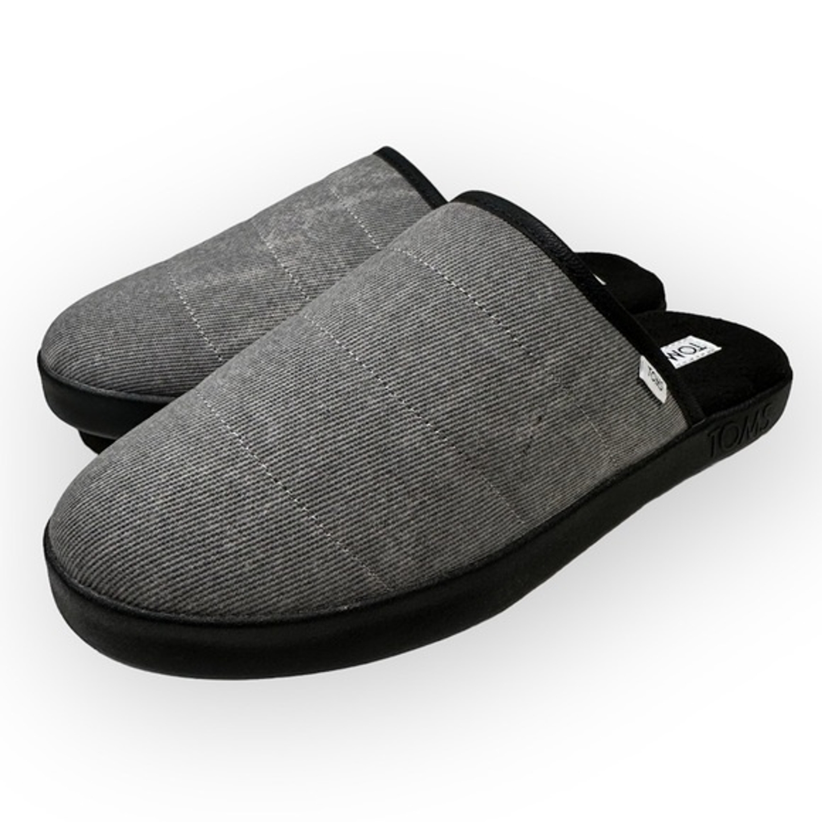 SAOLA Toms Ciabatte Uomo 7 Porto Nero Invecchiato Twill Slip On Mules Suola Rigida