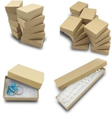 BULK Kraft Paper Jewelry Gift Boxes with Cott...