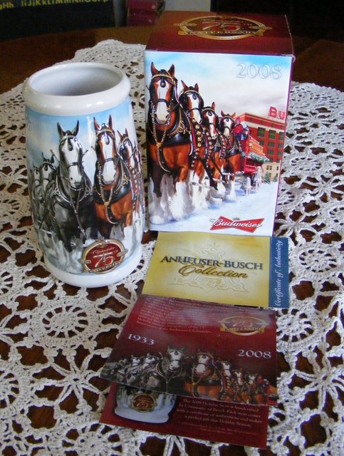 budweiser 75th anniversary stein