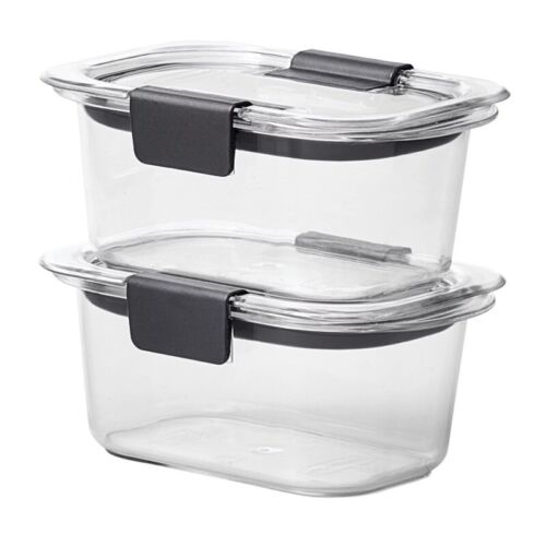 1.3 Cup Stain-Proof Food Storage Container Set of 2 Lunches Snacks Meal Prep New