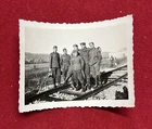 WW2 WWII Original German Military wartime Photo Soldiers On Railroad Tracks