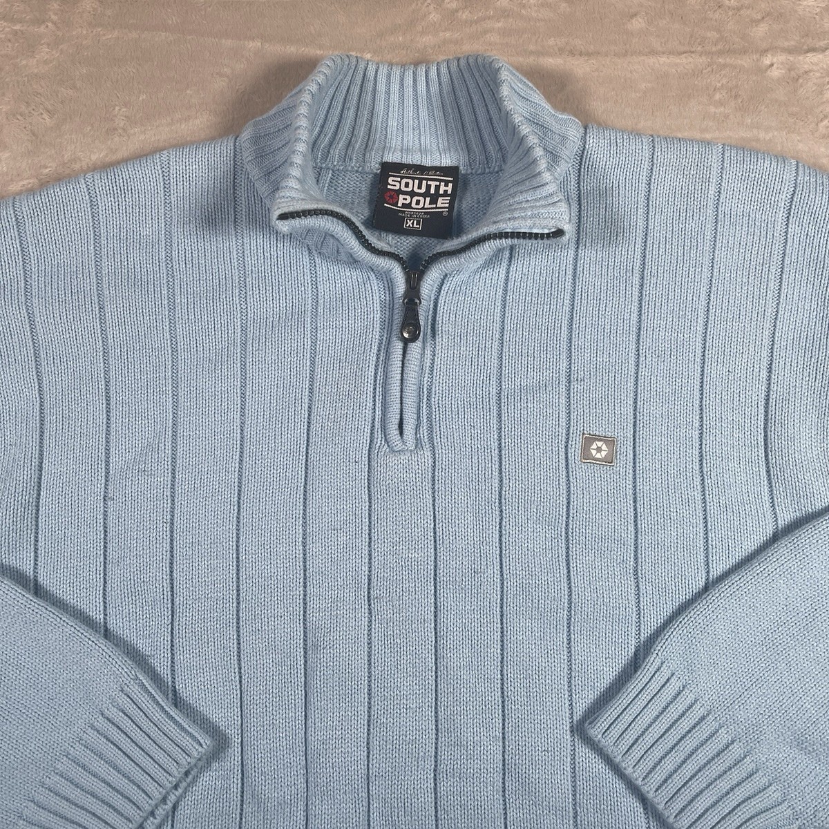 SouthPole ニット Southpole Vtg 90s Y2K Men's XL 1/4 Zip Sweater Ribbed