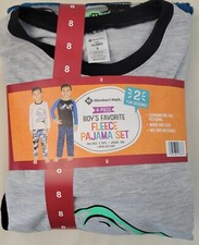 Member's Mark Boy's Long Sleeve  Pant 4-Piece Fleece Pajama Set size 8 NWT