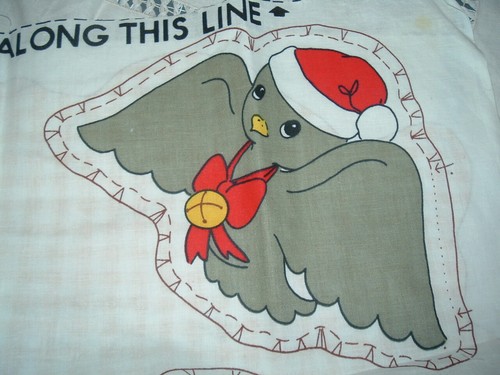 Vtg 50s Valtex Jingle Bells Deer Bird Bunny Toys Cut Sew Stuff Fabric Panel PB13 - Picture 5 of 6
