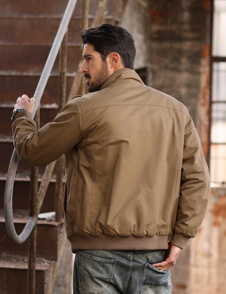 TACVASEN Men's Winter Bomber Jacket Fleece Cotton Thicken Casual Work Cargo Coat - Image 4 of 4