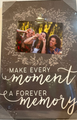 Kindred Hearts 12''x18 MAKE EVERY MOMENT FOREVER MEMORY Canvas Art, Black w/clip