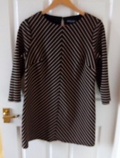 Dorothy Perkins Size 14 Short Black Striped Dress
