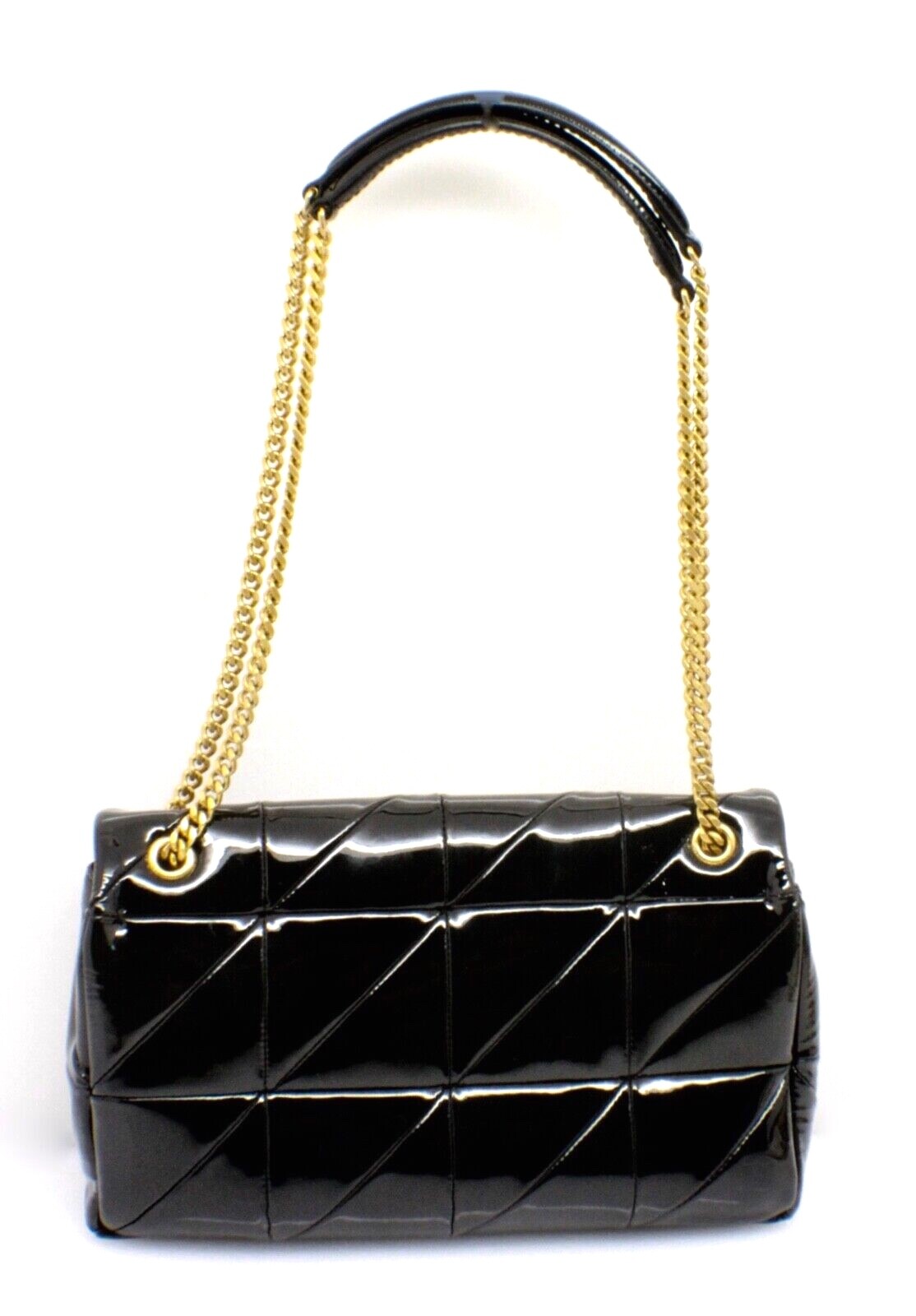 Borsa a tracolla Saint Laurent Jamie media trapuntata in pelle YSL pelle patinata nera