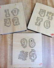 AccuCut 1.25" DJ CHEER font NUMBERS 0-9 # $  Exc. cond. 3 dies RETIRED