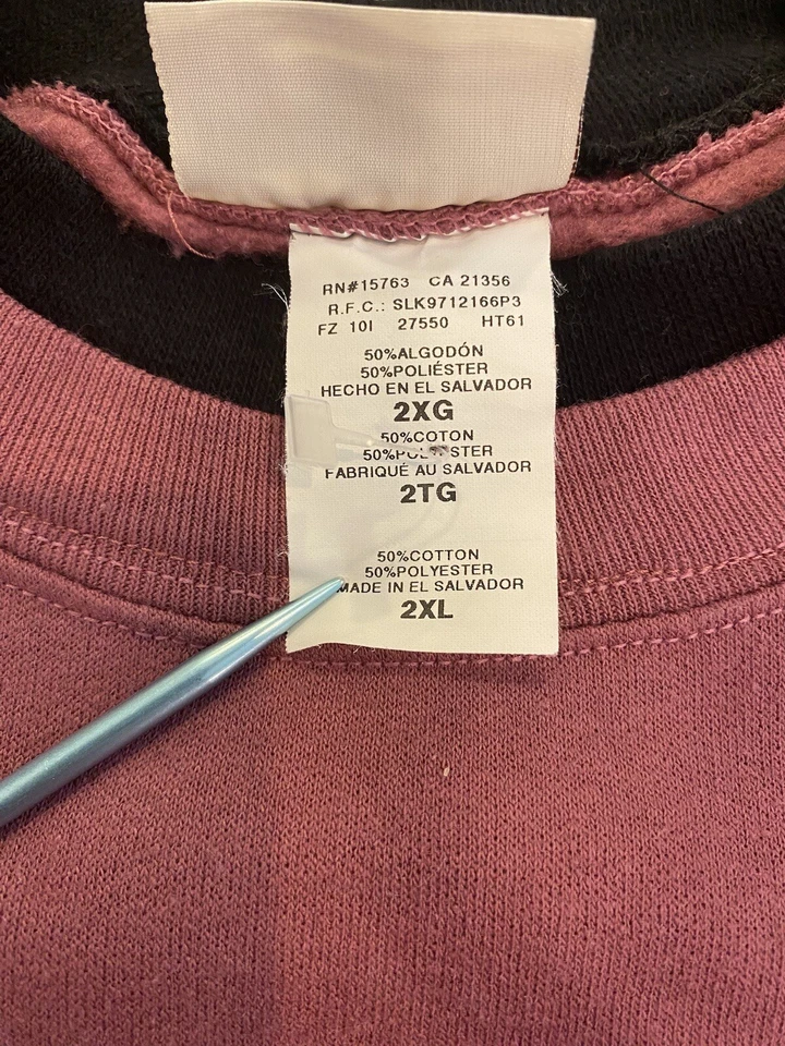 Винтажный верхний стежок толстовка женщин 2XL бархата Cat пуловер толстовка 90-х Crewneck - Изображение 4 из 4