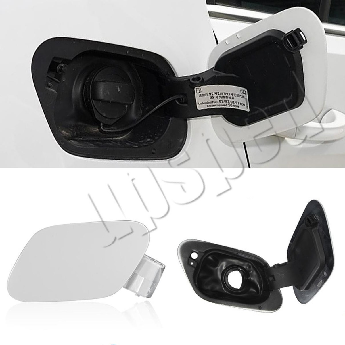 Black Fuel Gas Tank Filler Door Lid Cover For VW Golf MK7 GTI E
