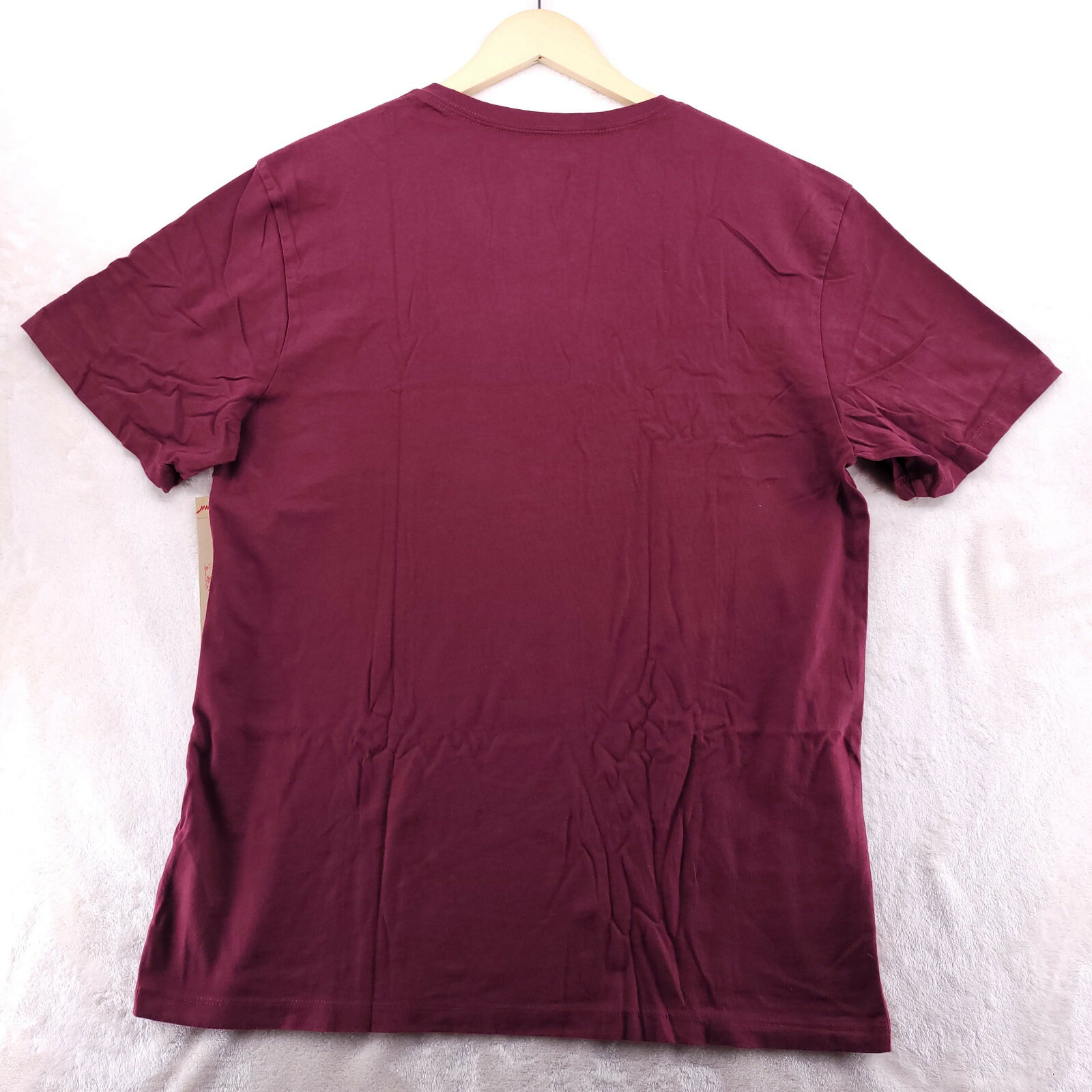 True Religion Men's Size L Burgundy Classic Horseshoe Logo V-Neck T-Shirt thumbnail 8