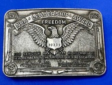 NRA LEADERSHIP AWARD FREEDOM EAGLE - SERVICE IN RECRUITING GUN CLUB Belt Buckle