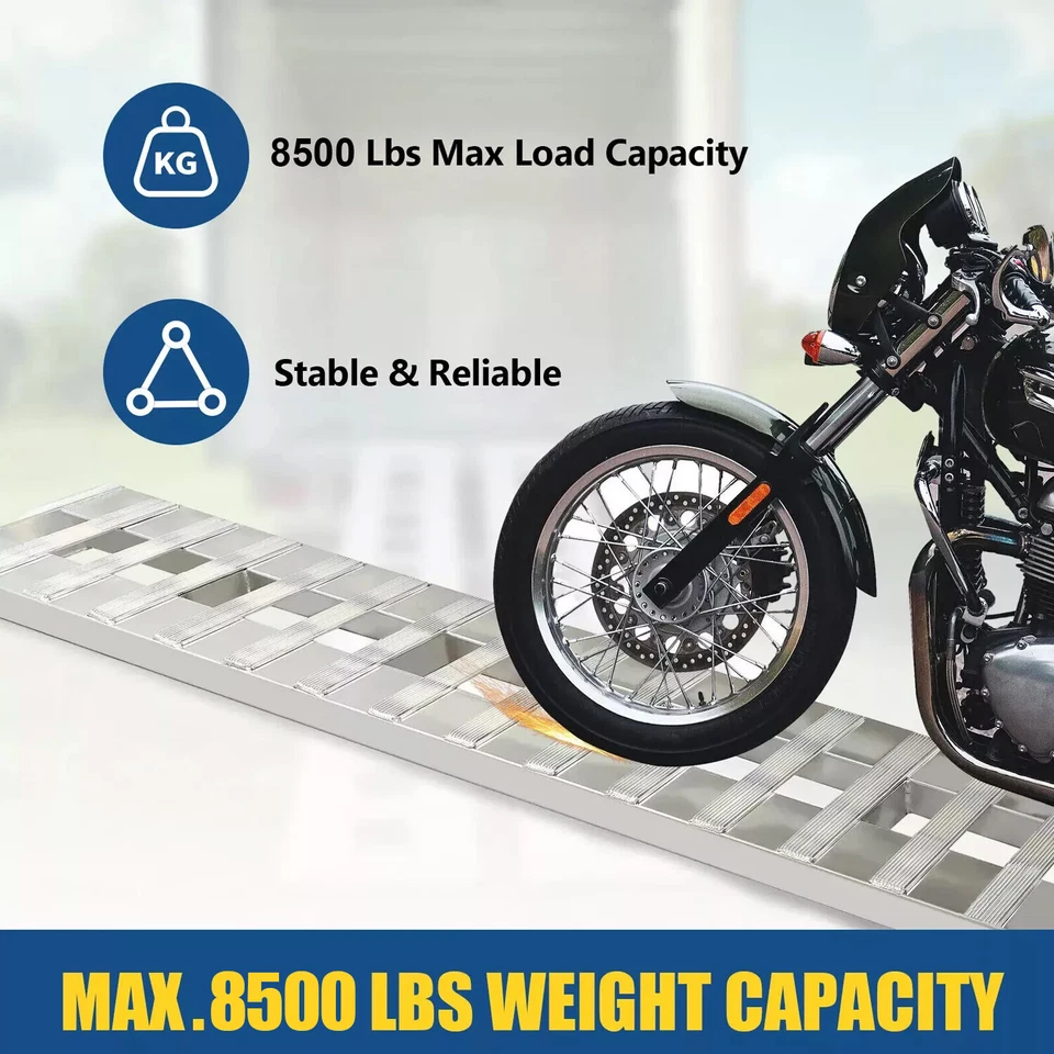 72" X 15" 8500 LBS ALUMINUM Hook Ramp CAR TRUCK TRAILER Auto Hauler Pair 6FT - Image 4 of 4