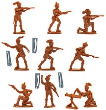 Atlantic Indian Brigade 2115 - 9 figures w 4 replacement swords - COLORS VARY