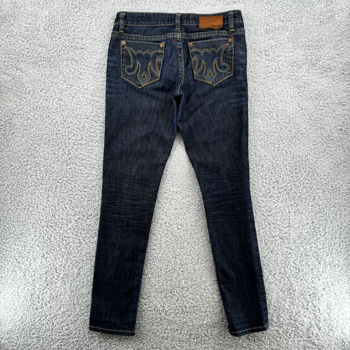 Jeans MEK DENIM Florence Femme Bleu Foncé Coupés Taille W29 - Excellent état Coupe Droite