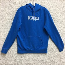 Kappa Sweater Medium Youth Blue Hoodie Pockets Pullover Graphic Logo Casual Boys