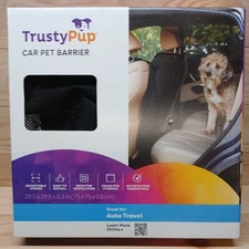 TrustyPup Car Pet Barrier 29.5in x29.5in Adjustable Mesh Back Seat Pet Barrier