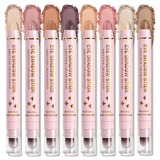 8 Colors Cream Eyeshadow Stick Set, Eye Shadow Brightener Stick Shimmer and Matt