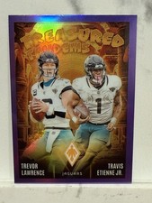 2024 Panini Phoenix Treasured Tandems Trevor Lawrence, Travis Etienne purple  