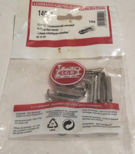 Spur G - LGB 14001 PAKET MIT 10 METALLSCHIENENVERBINDERN - NEU - SR31 | Zustand: New