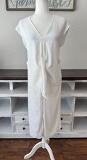 NWT Zara Fluid Knotted Midi Dress White Women's Size S