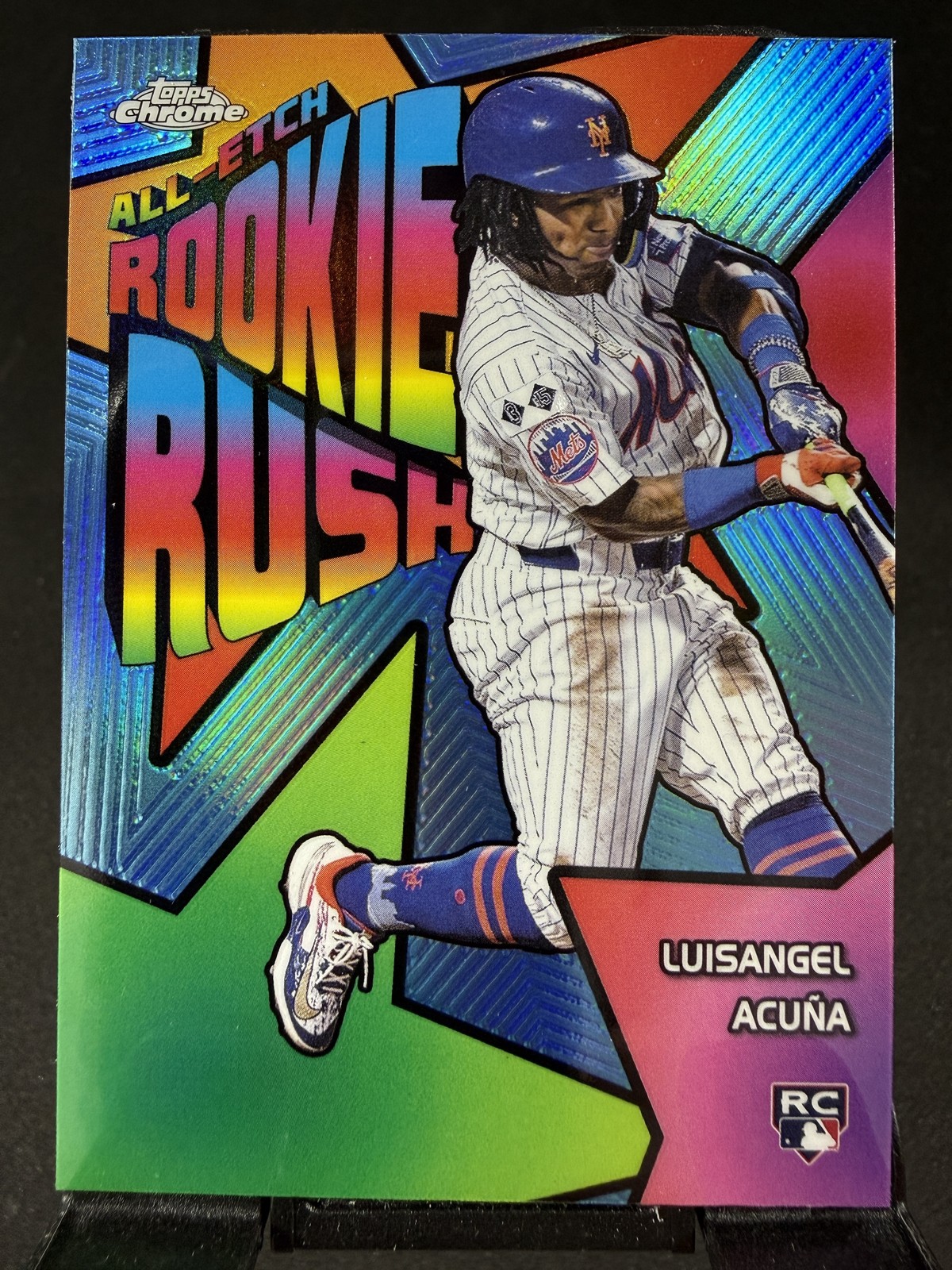 2025 Topps Chrome #CERR-11 Luisangel Acuna Chrome All-Etch Rookie Rush